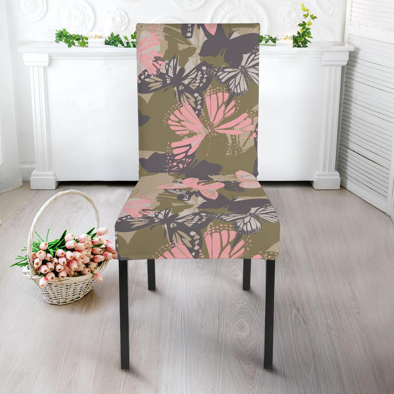 Butterfly camouflage Dining Chair Slipcover-JORJUNE.COM