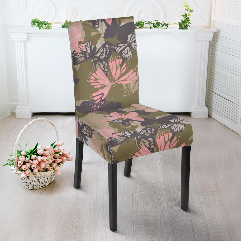 Butterfly camouflage Dining Chair Slipcover-JORJUNE.COM