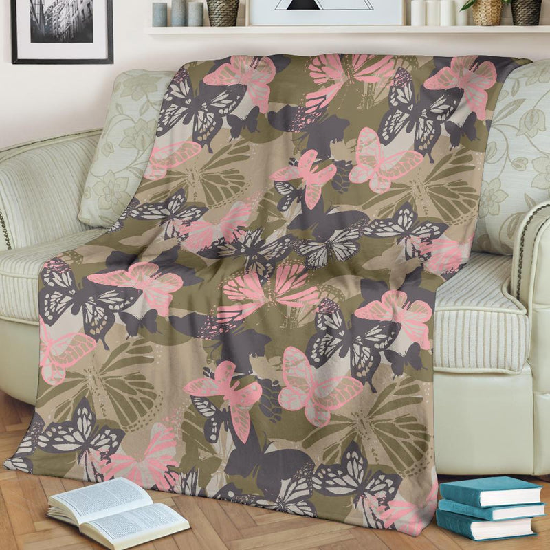 Butterfly Camouflage Fleece Blanket