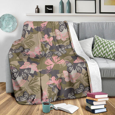 Butterfly Camouflage Fleece Blanket