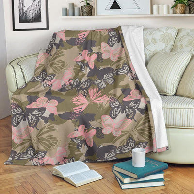 Butterfly Camouflage Fleece Blanket