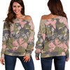 Butterfly Camouflage Off Shoulder Sweatshirt