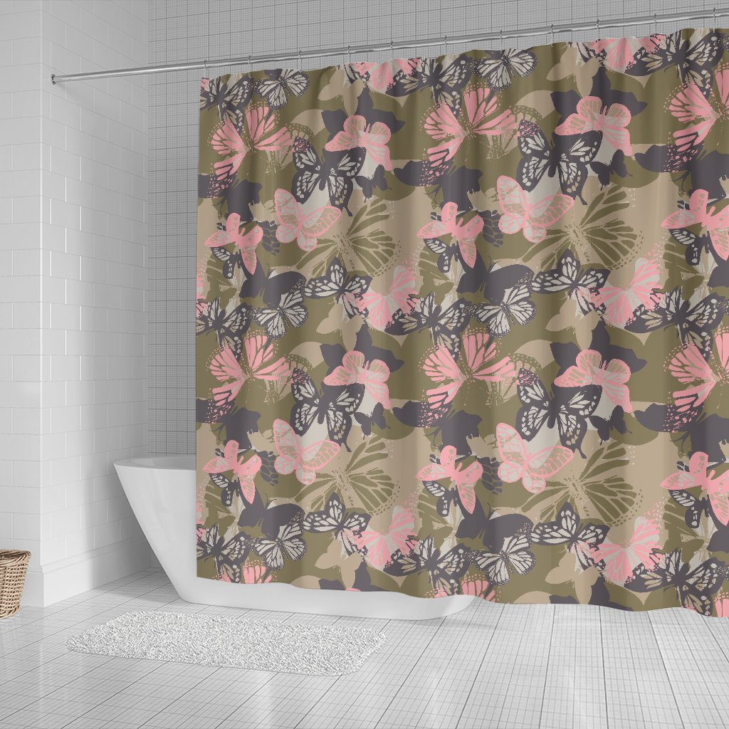 Butterfly camouflage Shower Curtain
