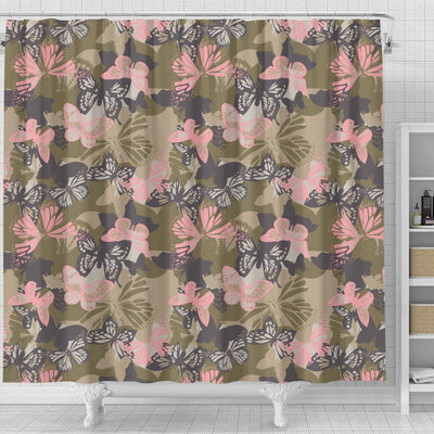 Butterfly camouflage Shower Curtain