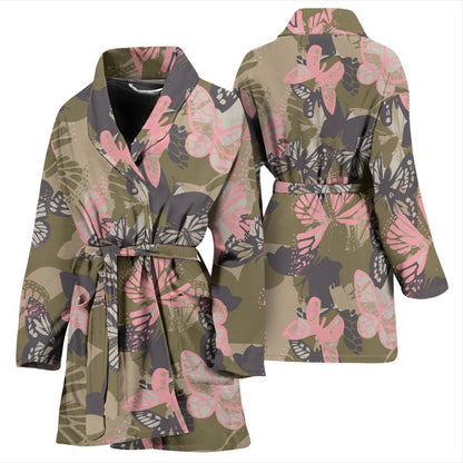 Butterfly Camouflage Women Bath Robe