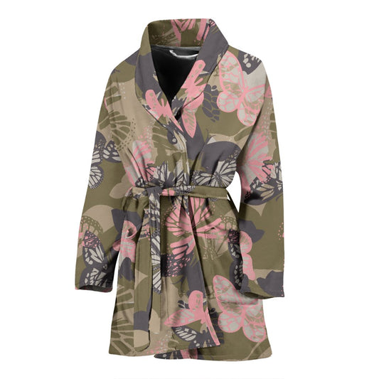 Butterfly Camouflage Women Bath Robe