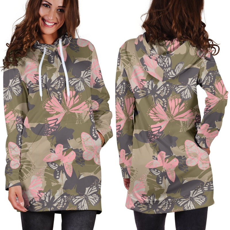 Butterfly Camouflage Women Hoodie Dress