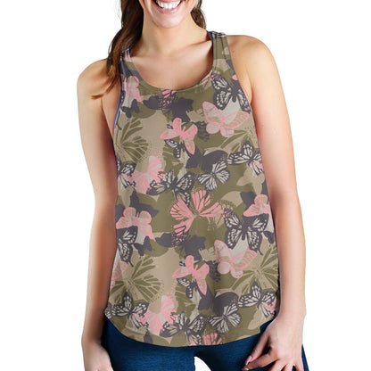 Butterfly camouflage Women Racerback Tank Top