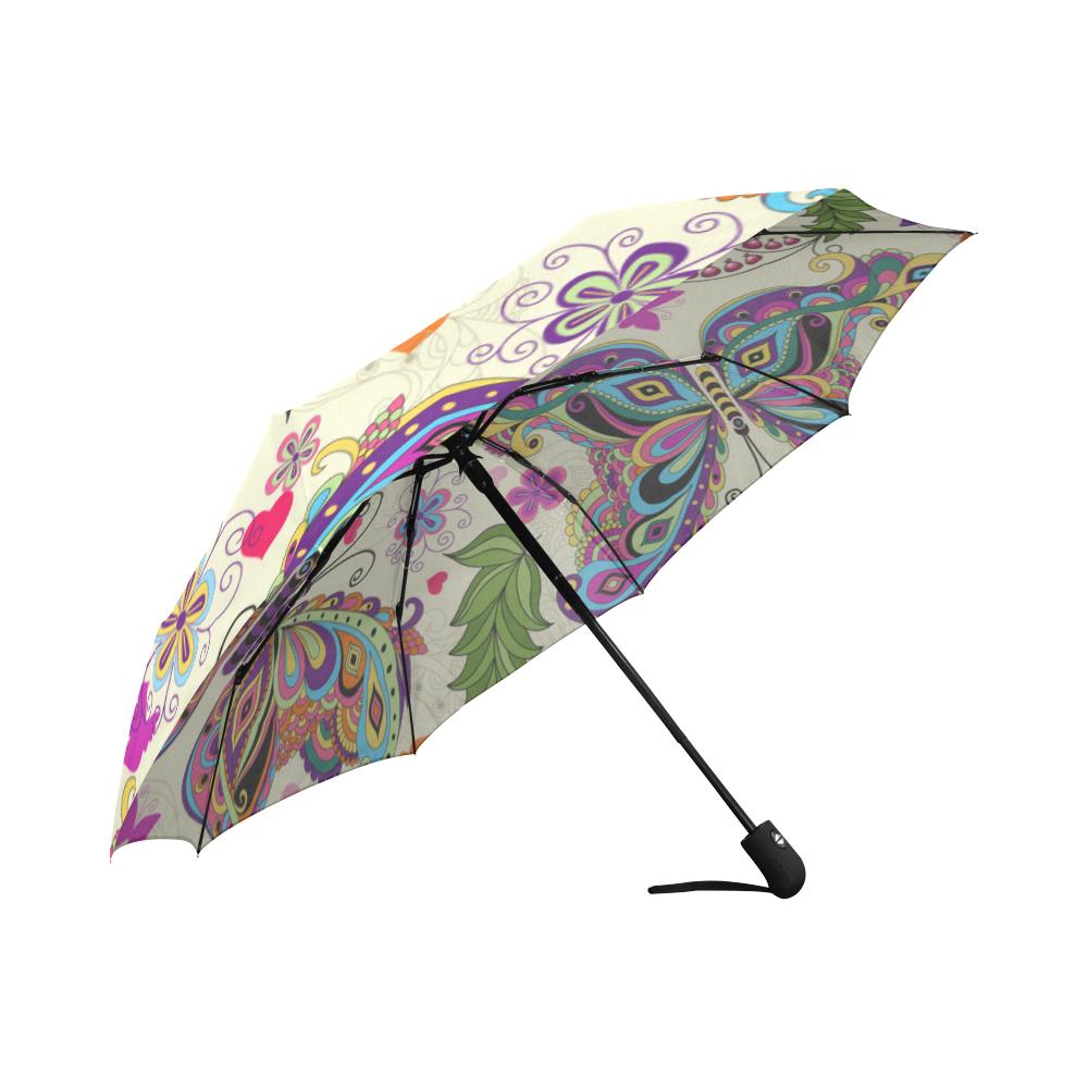 Butterfly Colorful Indian Style Automatic Foldable Umbrella