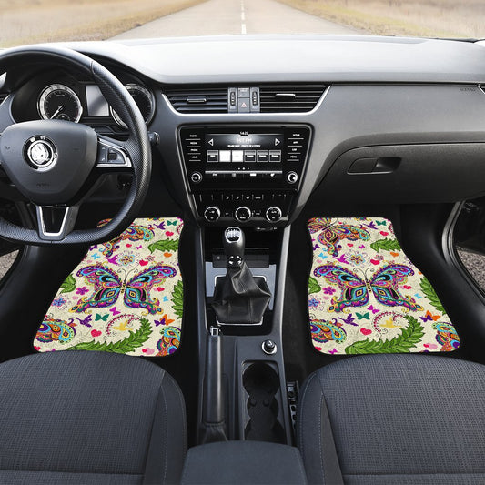 Butterfly Colorful Indian Style Car Floor Mats