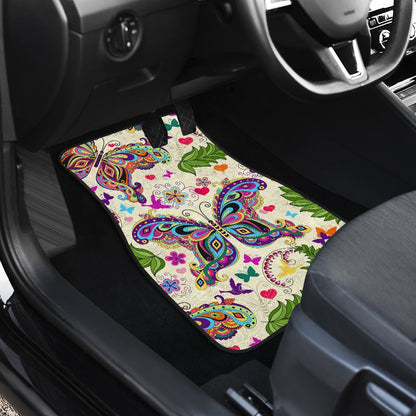 Butterfly Colorful Indian Style Car Floor Mats