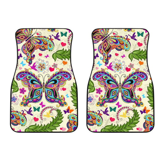 Butterfly Colorful Indian Style Car Floor Mats