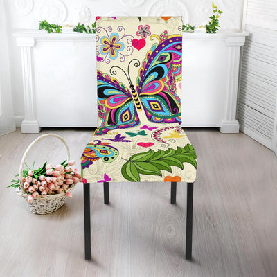 Butterfly Colorful Indian Style Dining Chair Slipcover-JORJUNE.COM