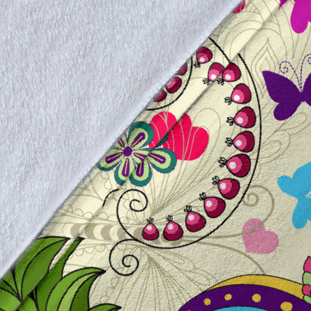 Butterfly Colorful Indian Style Fleece Blanket