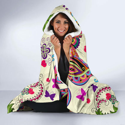 Butterfly Colorful Indian Style Hooded Blanket-JORJUNE.COM