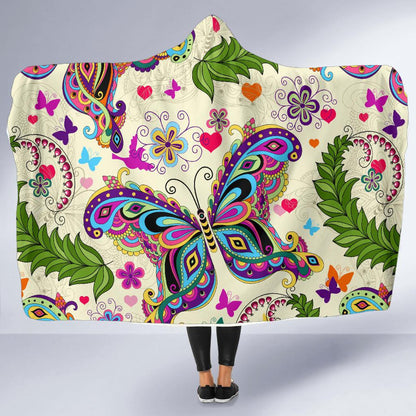 Butterfly Colorful Indian Style Hooded Blanket-JORJUNE.COM