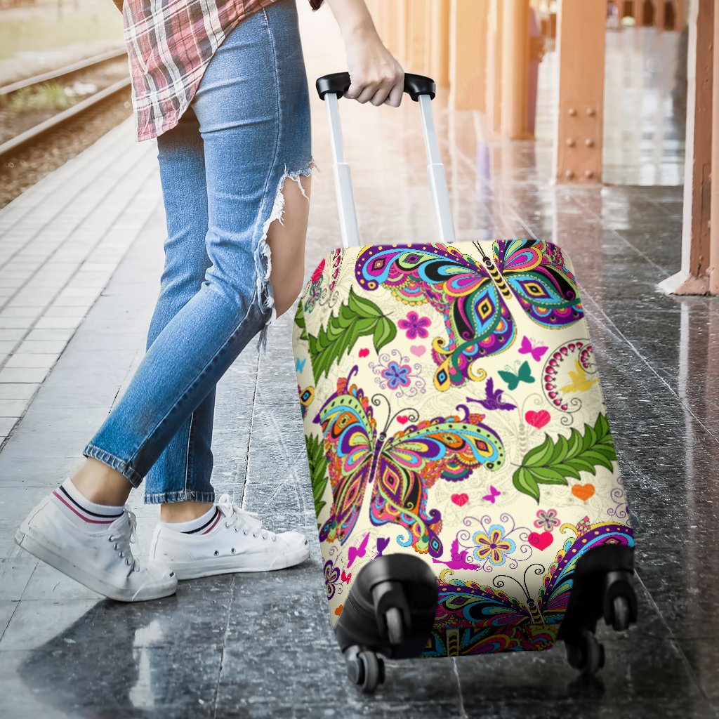 Butterfly Colorful Indian Style Luggage Cover Protector