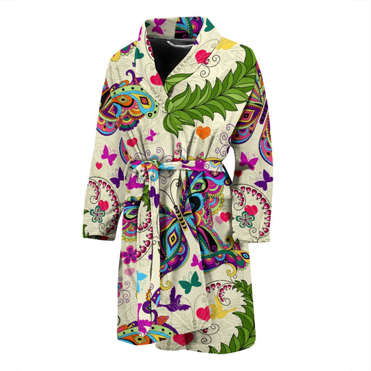 Butterfly Colorful Indian Style Men Bath Robe