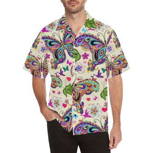 Butterfly Colorful Indian Style Men Hawaiian Shirt