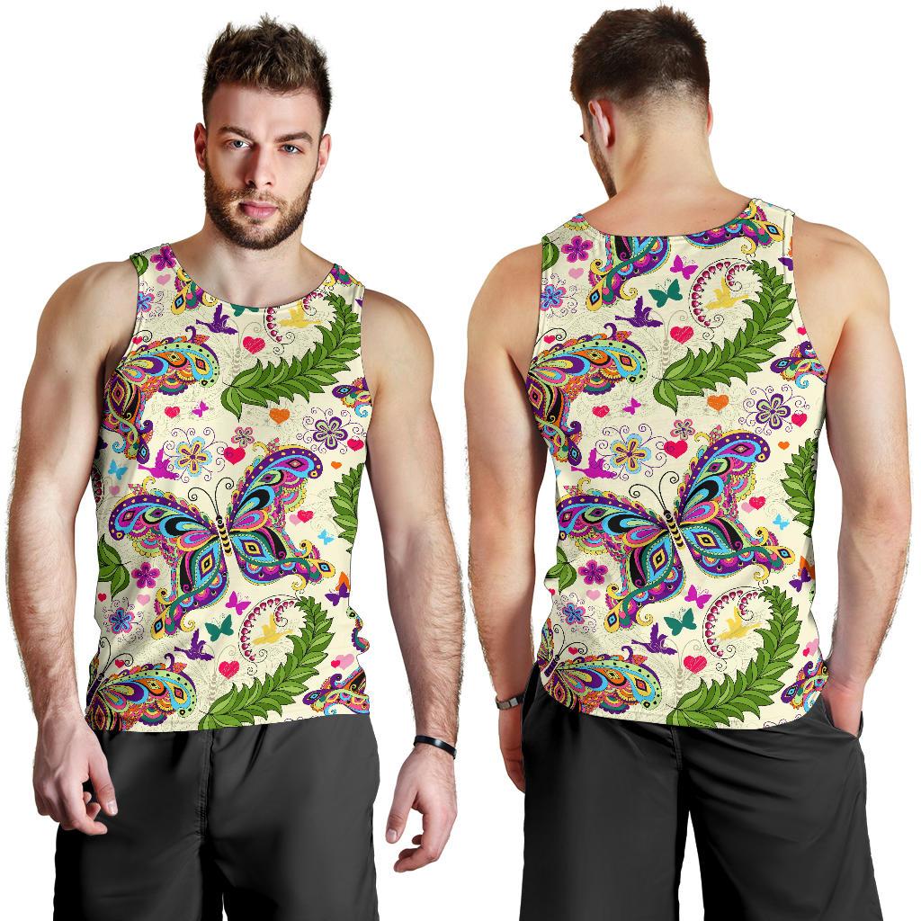 Butterfly Colorful Indian Style Men Tank Top