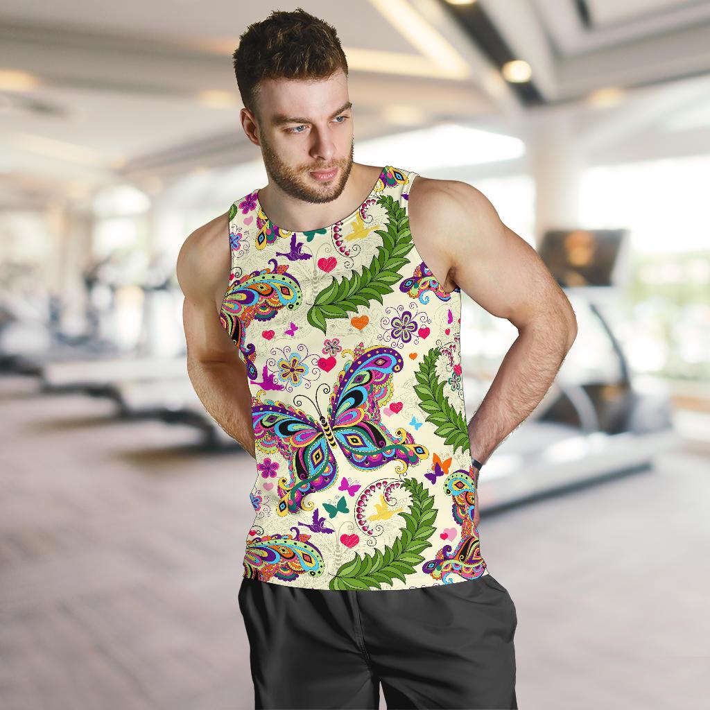 Butterfly Colorful Indian Style Men Tank Top