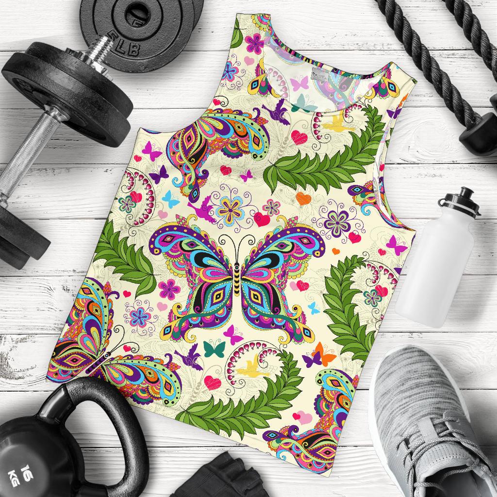 Butterfly Colorful Indian Style Men Tank Top