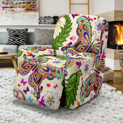 Butterfly Colorful Indian Style Recliner Slipcover-JORJUNE.COM