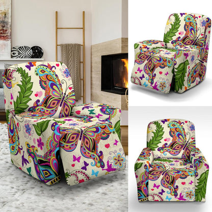 Butterfly Colorful Indian Style Recliner Slipcover-JORJUNE.COM