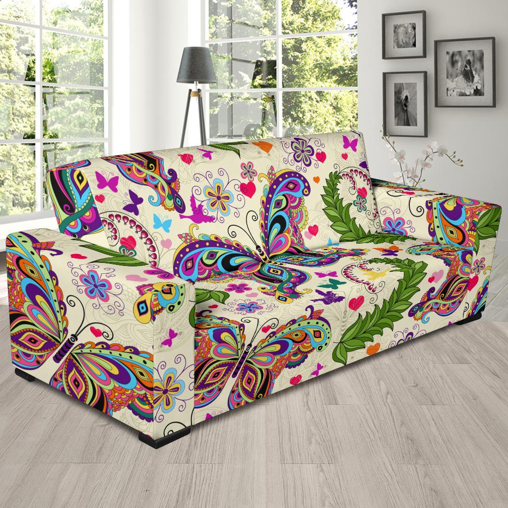 Butterfly Colorful Indian Style Sofa Slipcover-JORJUNE.COM