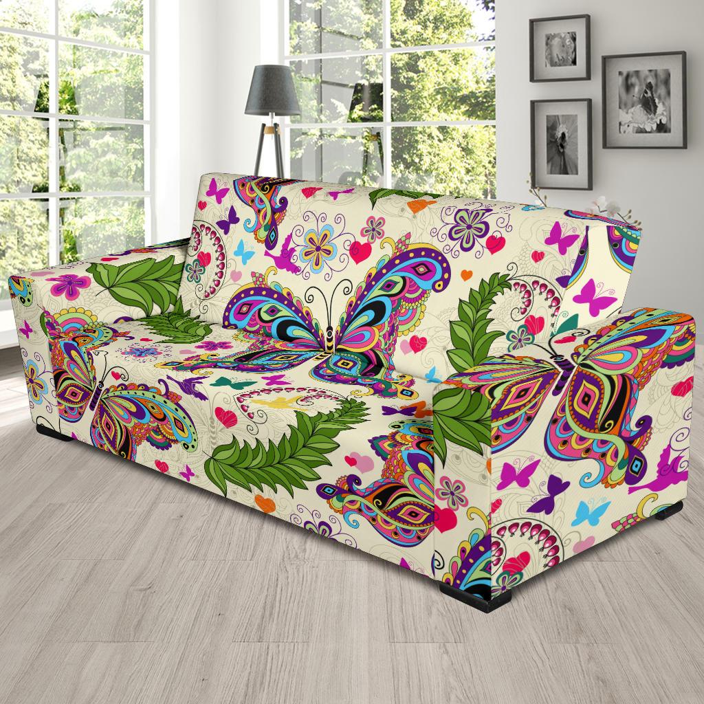 Butterfly Colorful Indian Style Sofa Slipcover-JORJUNE.COM