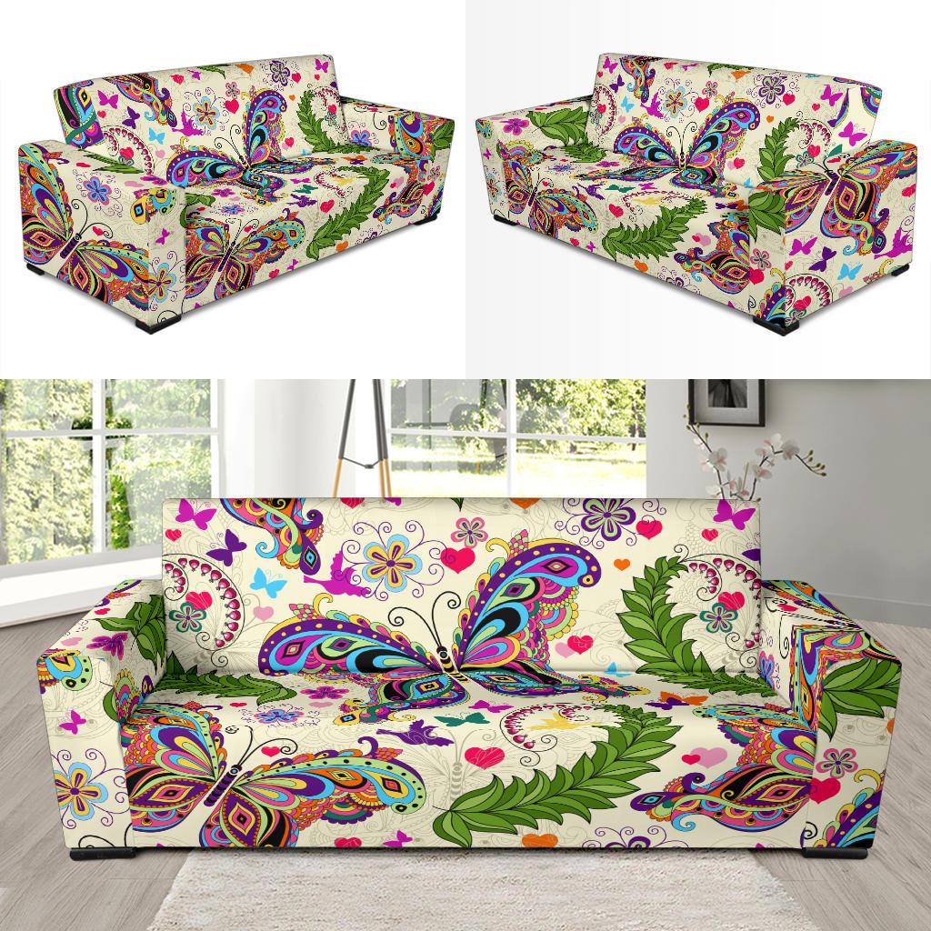 Butterfly Colorful Indian Style Sofa Slipcover-JORJUNE.COM