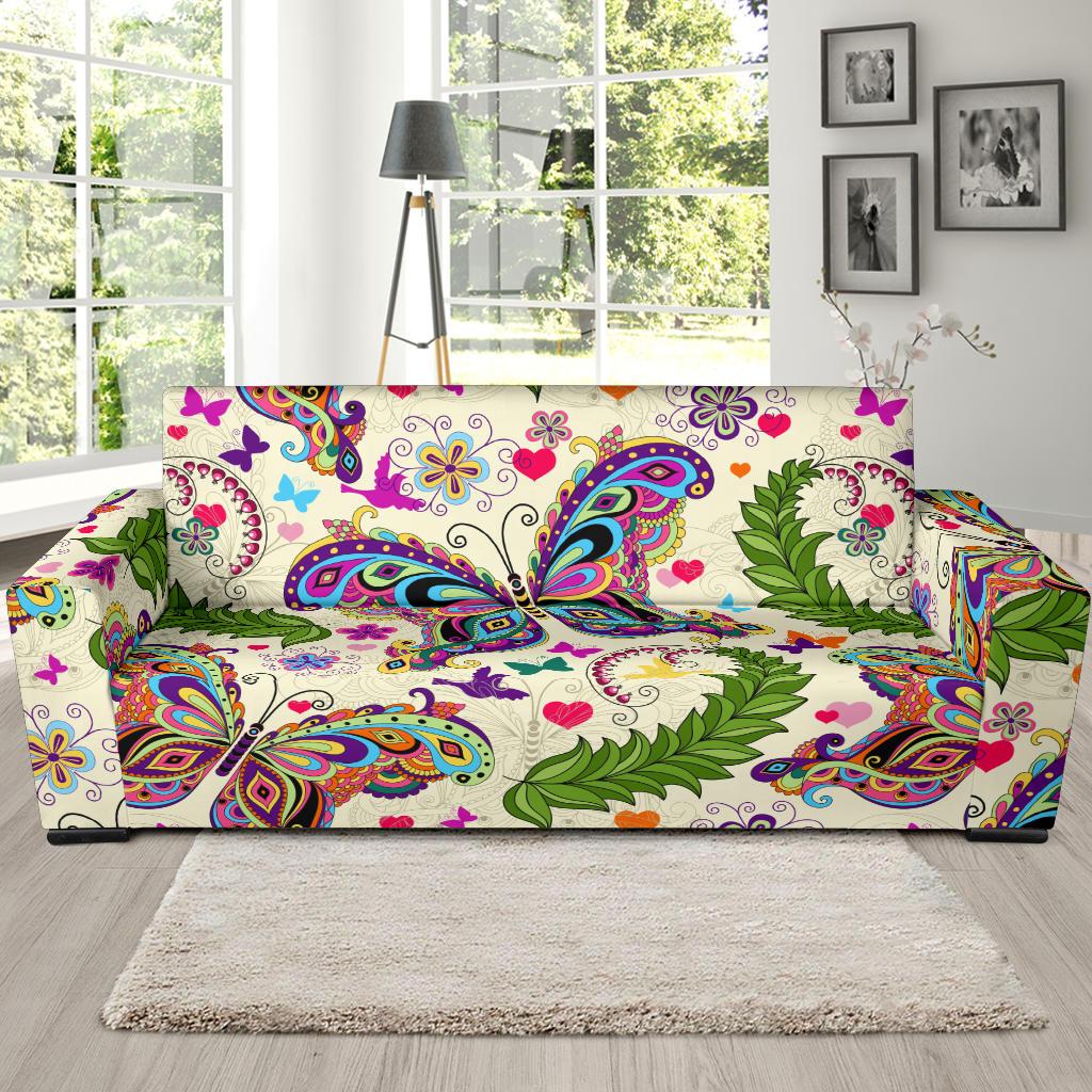 Butterfly Colorful Indian Style Sofa Slipcover-JORJUNE.COM