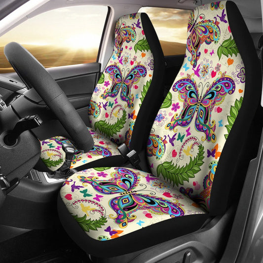 Butterfly Colorful Indian Style Universal Fit Car Seat Covers
