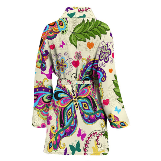 Butterfly Colorful Indian Style Women Bath Robe