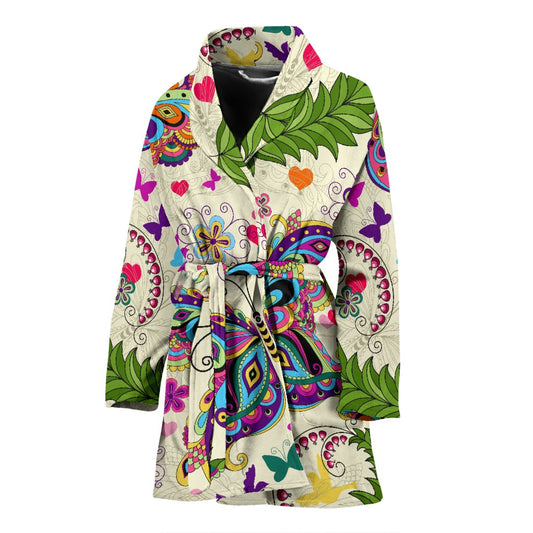 Butterfly Colorful Indian Style Women Bath Robe