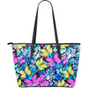 Butterfly Colorful Large Leather Tote Bag