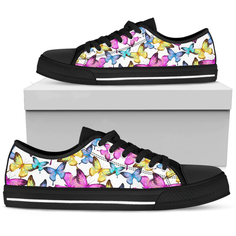 Butterfly Colorful Men Low Top Canvas Shoes