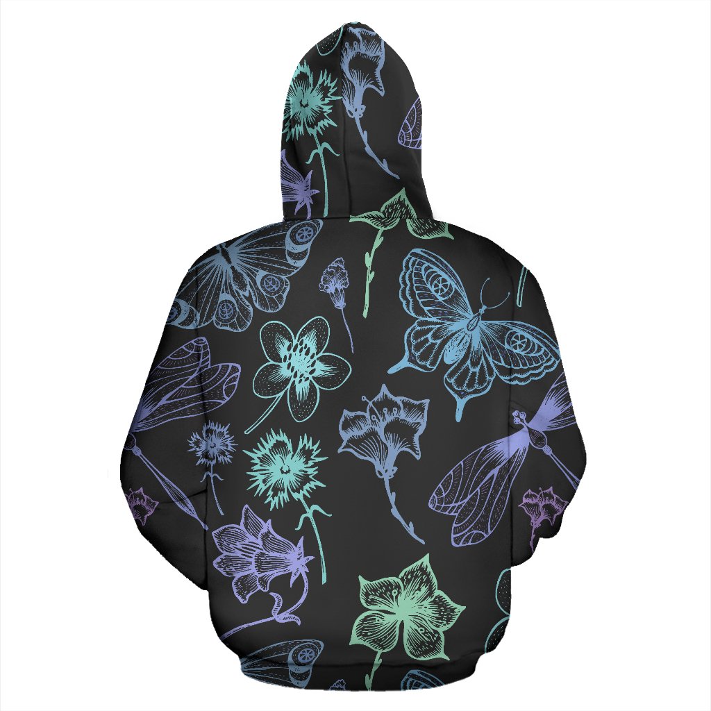 Butterfly Dragonfly All Over Zip Up Hoodie