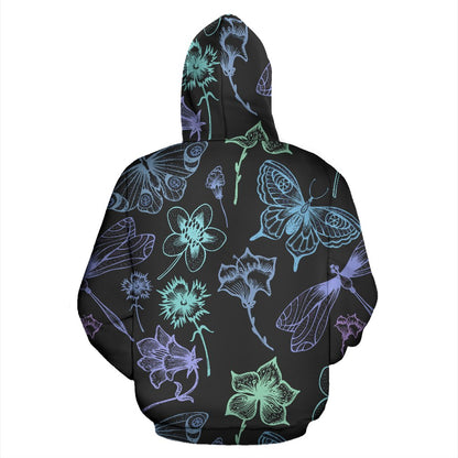 Butterfly Dragonfly All Over Zip Up Hoodie