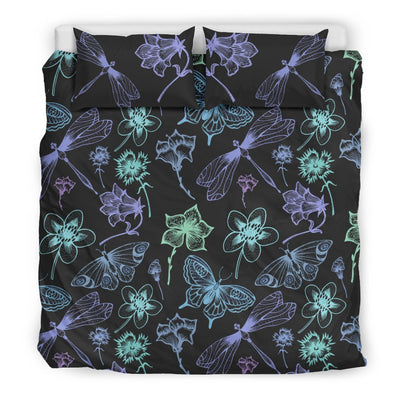 Butterfly Dragonfly Duvet Cover Bedding Set