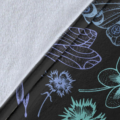 Butterfly Dragonfly Fleece Blanket