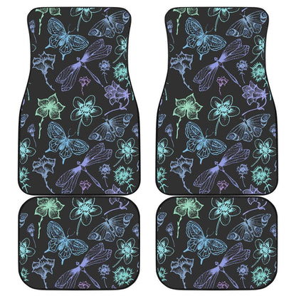 Butterfly Dragonfly Front and Back Car Floor Mats