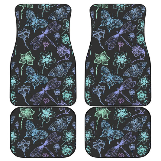 Butterfly Dragonfly Front and Back Car Floor Mats