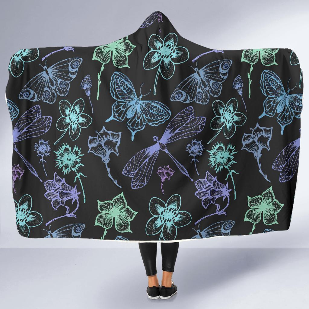 Butterfly Dragonfly Hooded Blanket-JORJUNE.COM