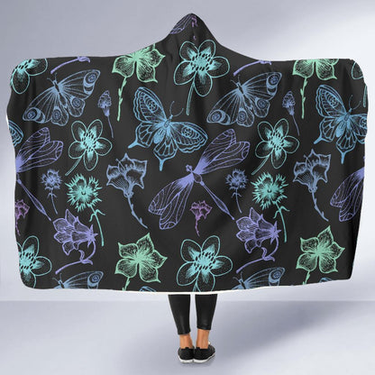 Butterfly Dragonfly Hooded Blanket-JORJUNE.COM