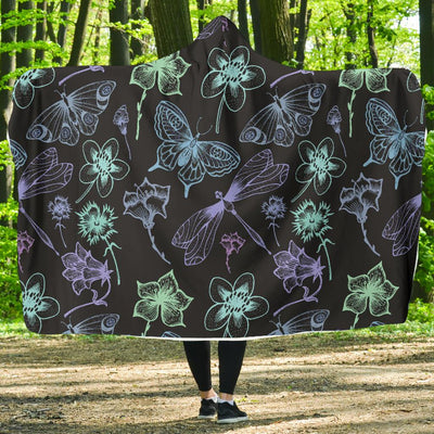 Butterfly Dragonfly Hooded Blanket-JORJUNE.COM