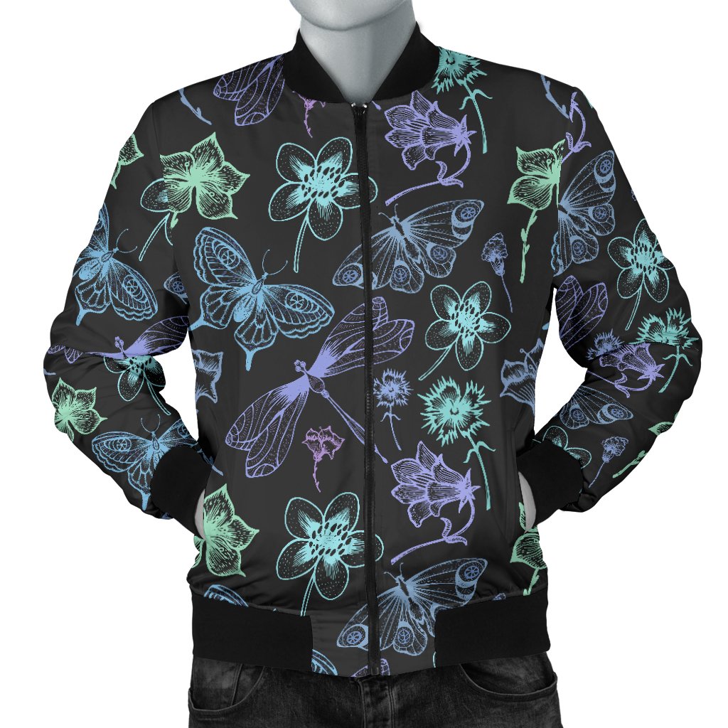 Butterfly Dragonfly Men Casual Bomber Jacket