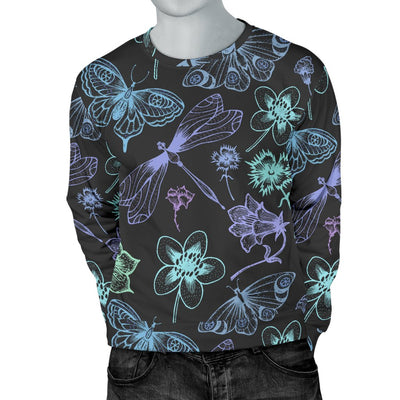 Butterfly Dragonfly Men Crewneck Sweatshirt