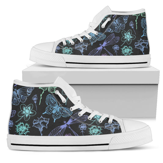 Butterfly Dragonfly Men High Top Shoes
