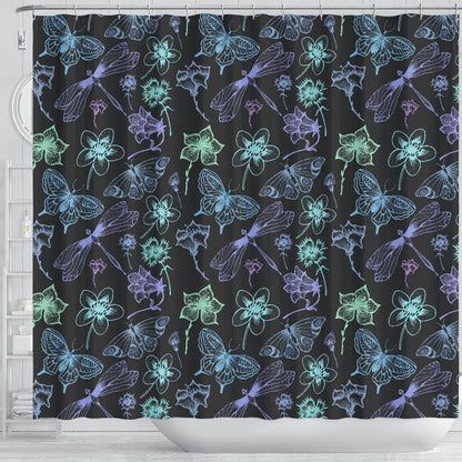 Butterfly Dragonfly Shower Curtain